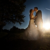Hochzeitsszenerie im Sonnenuntergang
